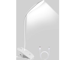 USB-Leeslamp - Clip-on Boekenlamp met 3 Helderheidsniveaus - Dimbaar voor Lezen en Werken