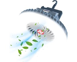 USB Oplaadbare Camping Ventilator met LED Lantaarn - Waterbestendig - Met Ophanghaak en Magneet - Multifunctioneel Noodaccessoire - Geschikt voor Binnen, Buiten, Wandelen en Noodsituaties