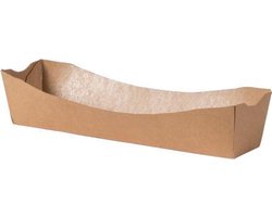 Use.green Dienblad voor worst van Kraftpapier, 100% composteerbaar, Disposable, wegwerp artikel, eenmalig gebruik, Milieuvriendelijk papier, ideaal voor restaurants, afhaalrestaurants, lunch, diner - 100 stuks