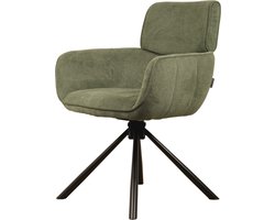 Usuals - Cato Draaistoel - Stof - Groen - Zithoogte 48cm x Zitbreedte 42cm - Vintage