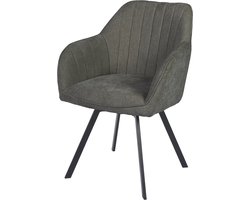 Usuals - Ember Draaistoel - Stof - Groen - Zithoogte 48cm x Zitbreedte 41cm - Vintage