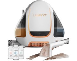 UWANT B100 Draagbare tapijt- en bekledingsreiniger,Tapijtreiniger, 12Kpa sterke zuigkracht, compacte handreiniger, lichtgewicht shampoo-apparaat voor auto's, autodetailing, huisdierlijke vlekken, meubels en banken