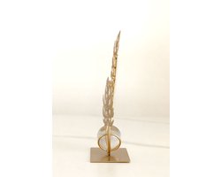 V HOME ijzerkunst goud-gekleurde boom-achtige bladeren gevormde kristallen bol ornament