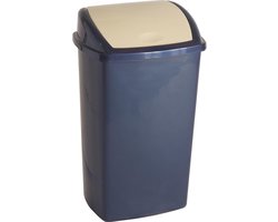 V-Part - Afvalbak met Swing deksel 50 liter - Kunststof - Blauw - Creme