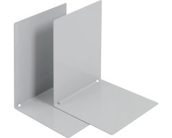 V-Part Boekensteun metaal, set van 2 stuks, grijs