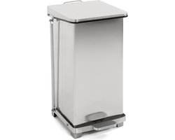 V-Part - Industriële pedaalemmer 45 liter - Stainless steel - mat RVS - Prullenbak