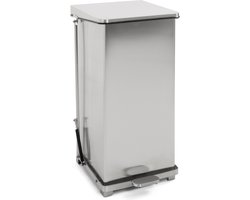 V-Part - Industriële pedaalemmer 90 liter - Stainless steel - mat RVS - Prullenbak