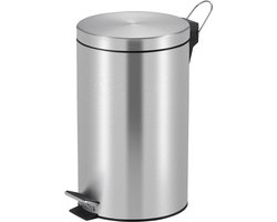 V-part - Pedaalemmer 12 liter - Stainless steel Plastic - mat RVS - Prullenbak