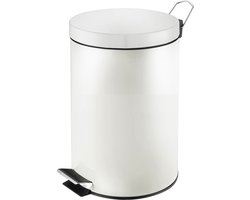 V-part - Pedaalemmer 20 liter - Steel - wit - Prullenbak