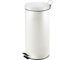 V-Part - Pedaalemmer 30 liter - Steel - wit - Prullenbak