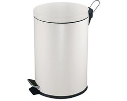 V-part - Pedaalemmer 5 liter - Steel - wit - Prullenbak