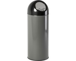 V-Part Pushbin Prullenbak - Met Binnenemmer - 55 l - Grijs/Zwart