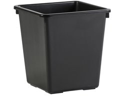 V-Part - Vierkant tapse papierbak 27 liter - Polypropylene - zwart - Prullenbak