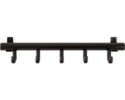 V-Part - Wandkapstok Techno 5 - Steel - zwart - Kapstok