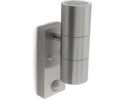 V-TAC VT-7622PIR Wandlamp voor buiten - UP - Down - Wandbevestigingen - GU10 Houder - IP44 - Roestvrij Staal