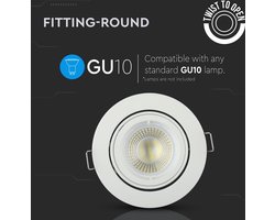 V-TAC VT-775-WH LED Inbouwspot - GU10 - IP20 - Wit