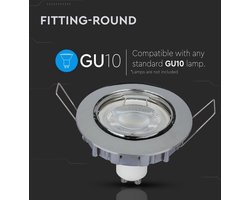 V-TAC VT-779-CH-RD LED Inbouwspot - GU10 - IP20 - Chroom
