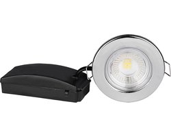 V-TAC VT-885-C LED PRO Brandveilig Integrated Down Light | Samsung | IP65 Waterdicht | Chroom | 5W| 500 Lumen | 6400K