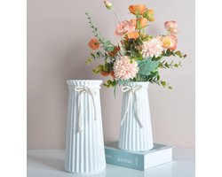Vaas 24 CM Bloem Keramische Minimalisme Stijl Vaas voor Moderne Tafel Plank Home Decorm Wit Groot