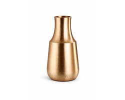 Vaas Aluminium Ø22 cm H30 cm – Messing Goudkleurige Vaas – Decoratieve Bloemenvaas – Moderne & Luxe Woonaccessoire