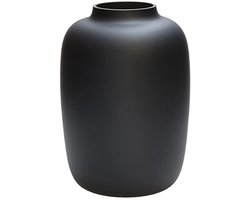 Vaas Artic | Medium | Zwart | Mond geblazen glas | Ø25 x H35 cm
