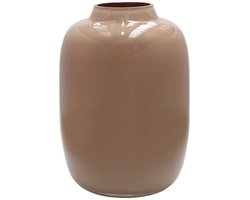 Vaas Artic | Sand | glanzend bruin | mond geblazen glas | Ø25 x H35 cm