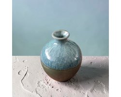 Vaas Belle – groen - blauw - klein vaasje - ø6,5 x 8,5 cm