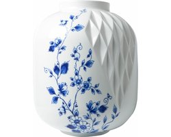 Vaas Blauw Vouw - Porselein