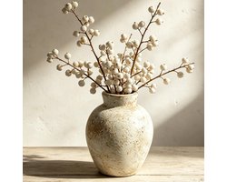 Vaas, boho-decoratie, rustieke landelijke vaas, decoratie voor woonkamer, vintage boerderij (terracotta)