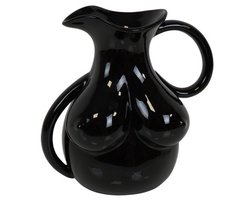 Vaas - Borsten Kan - Keramiek - Zwart - 6,5x11x18cm