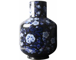 Vaas - Delfts Blauw Bloemen Zwart