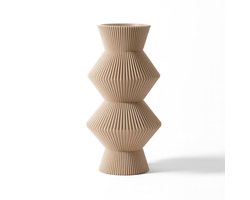 Vaas Edin Beige | 25CM | Woonaccessoires | Interieur| Bio-Kunststof - 3D-Print