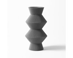Vaas Edin Grijs | 25CM | Woonaccessoires | Interieur| Bio-Kunststof - 3D-Print