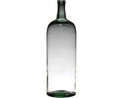 Vaas - fles vorm - transparant - B19 x H60 cm - glas - stijlvolle flessen bloemenvaas - Bloemen/takken vaas