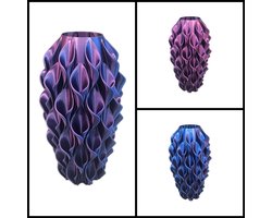 Vaas Flora voor droogbloemen en zijdebloemen blauw-paars handgemaakt trendy unieke vaas voor interieur decoratie