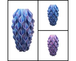 Vaas Flora voor droogbloemen en zijdebloemen lila-lichtblauw handgemaakt trendy unieke vaas voor interieur decoratie