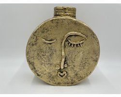 Vaas goud gezicht Picasso 26 cm x 24 cm | 790075 | Countryfield | Stoer & Sober Woonstijl