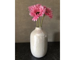 Vaas in Wit keramiek - 14x14x24cm