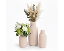 Vaas keramiek - 3-delige set - 3 groottes - beige