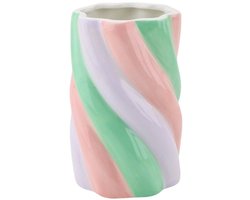Vaas - Marshmellow - Roze/mint/lila - Woonaccessoires - Decoratie - Woondecoratie - Keuken - Slaapkamer - 10x10x15cm