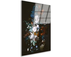 Vaas met bloemen - Jan Davidsz de Heem glasschilderijen - Bloemen glas schilderij - Schilderij Oude meesters - Muurdecoratie industrieel - Schilderijen plexiglas - Wanddecoratie woonkamer acrylglas 70x105 cm