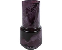 Vaas paars glas decoratie 10x10x20cm kleurrijk speelgoed.