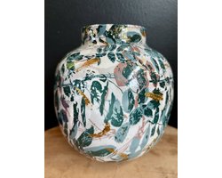 Vaas | Print en goud effecten | Buxus & Gold | Woonaccessoires | Woonaccessoire | Decoratief | Deco | Decoratie | Sfeer | Interieur | Wonen | Woon | Woning | Inrichting | Woninginrichting | Bloemen | Bloemvaas | Vrouwen | Mannen | Gaaf