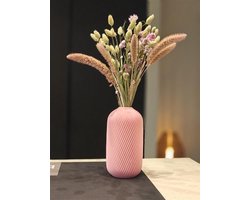 Vaas Rosa – Designvaas in zachtroze – 20 cm hoog – Duurzaam & stijlvol 3D-geprint – Moderne woondecoratie