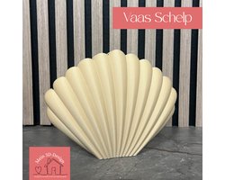 Vaas Schelp - Japandi Style - 3D geprint - Kunstbloemen - Legobloemen