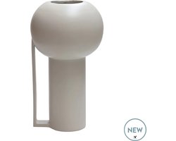 Vaas Selva | Beige - Ivory | Metaal | Ø16 x H28 cm