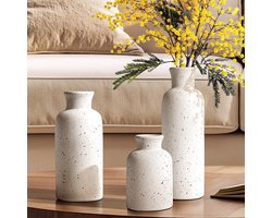 Vaas set van 3, woondecoratie voor woonkamer, entree, bruiloft, wit