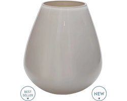 Vaas Tasman | Small | Ivory - Beige | Glans | Ø18 x H20 cm