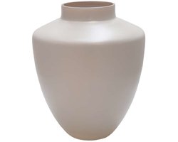 Vaas Tugela S – Matte Ivory Licht Taupe – Ø24,5 × H29 cm – Luxe Design Vaas – Vase The World – Glazen Woonaccessoire – Hotel Chique Stijl