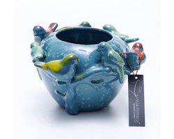 Vaas - Villa Pottery - Decoratie - Woondecoratie - porselein - waterdicht - Chico 1_2 Blue